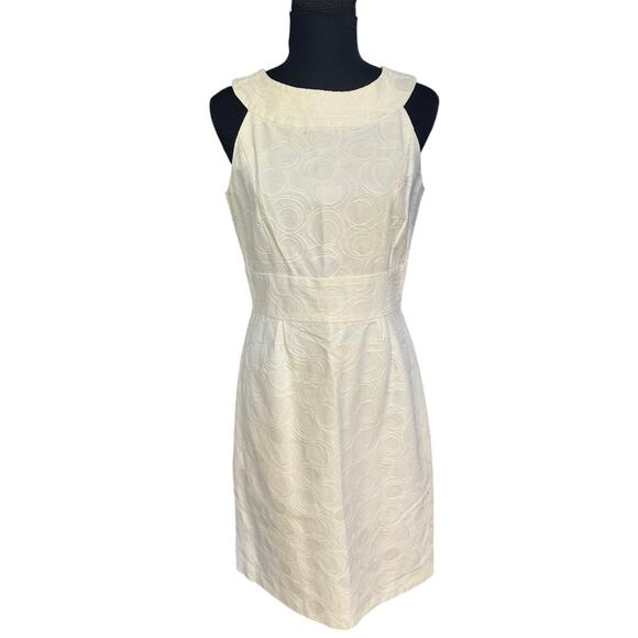 Eliza J. White Geometric Print Sleeveless Knee Length A-line Dress Size 8 - Picture 1 of 8